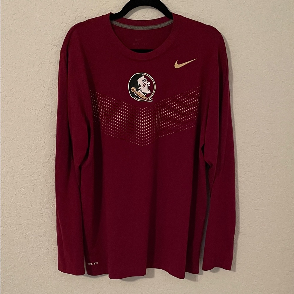 Nike Dri-fit Florida State University Logo Long Sleeve Tee - Men’s Large💕